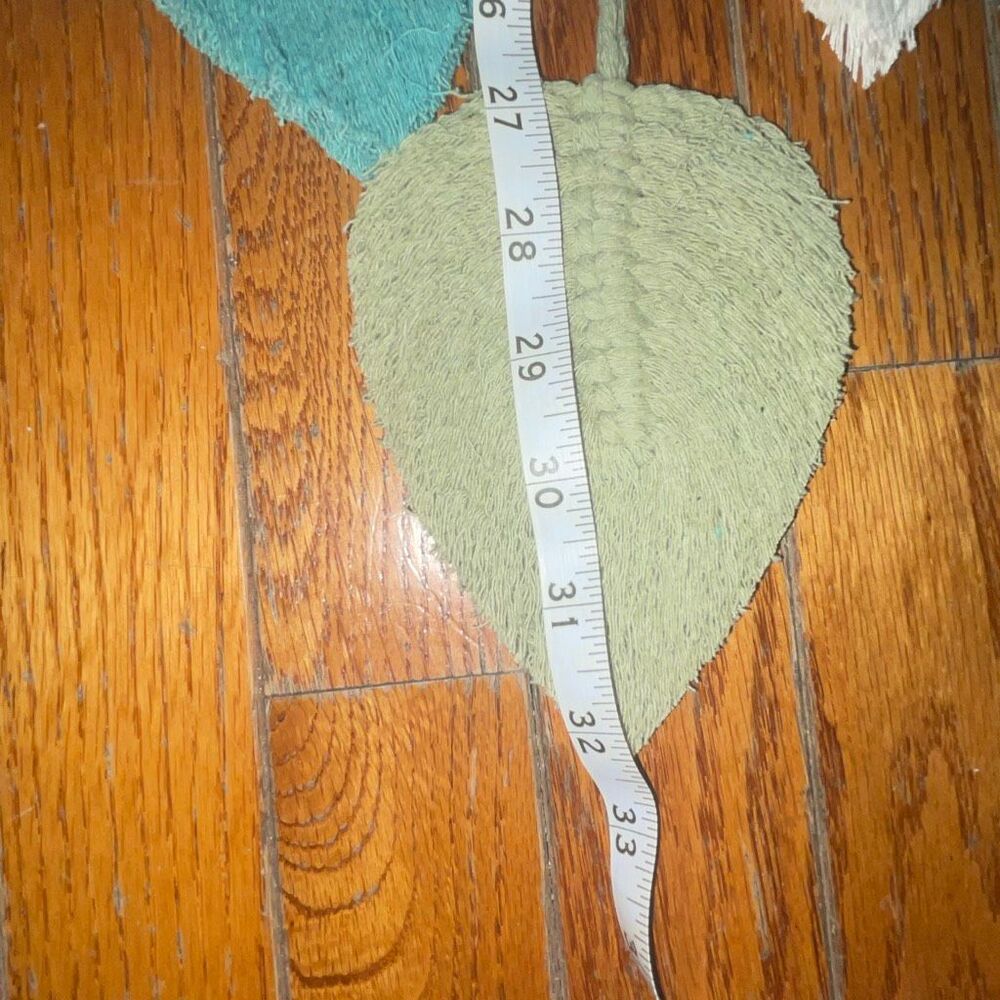 Sage green Macrame wall hanging boho bohemian yarn woven tapestry decoration - Picture 10 of 11